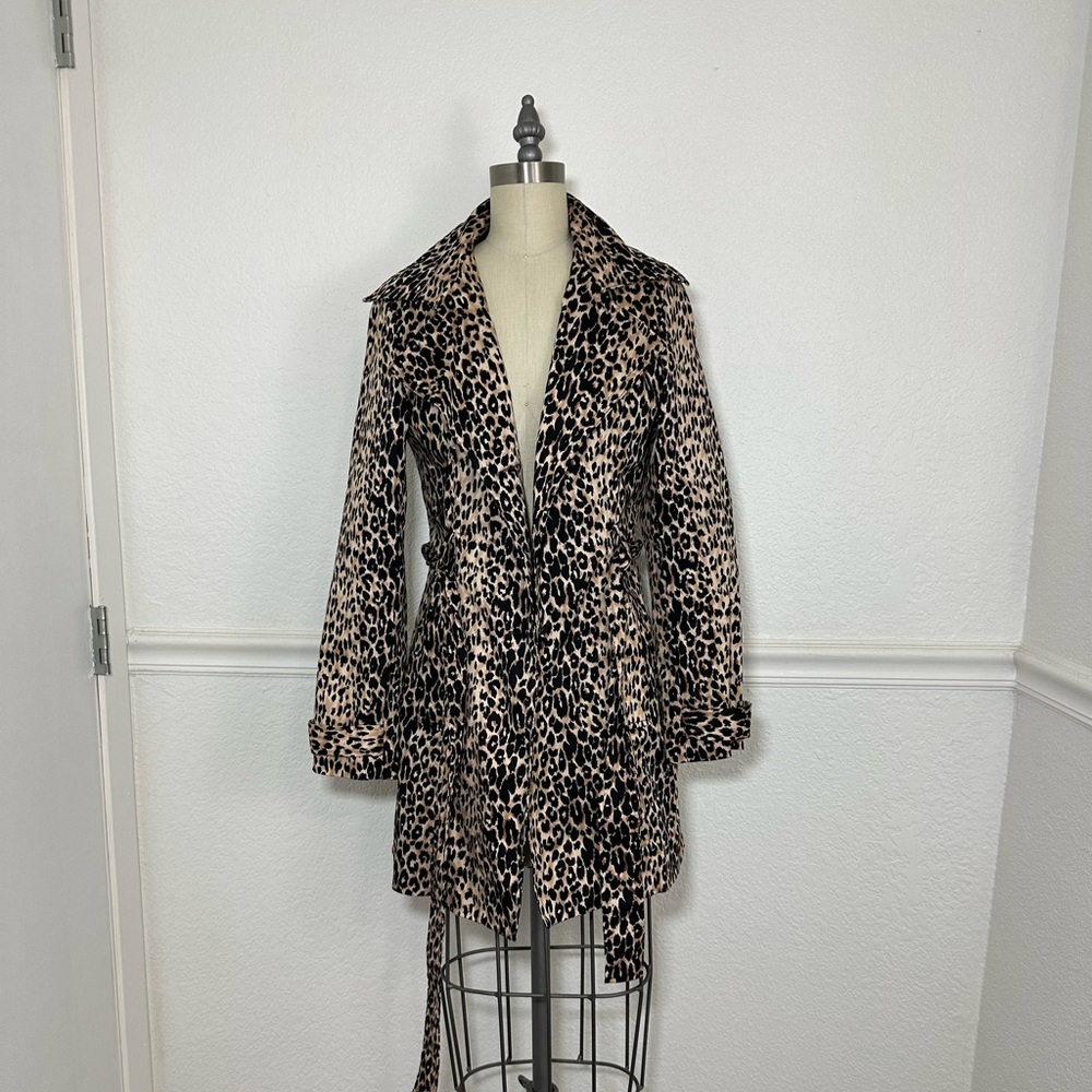 Leopard Print Trench Coat Size PM